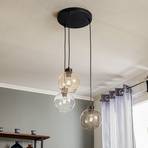 Hanglamp Cubus, 3-lamps, helder/honig/bruin