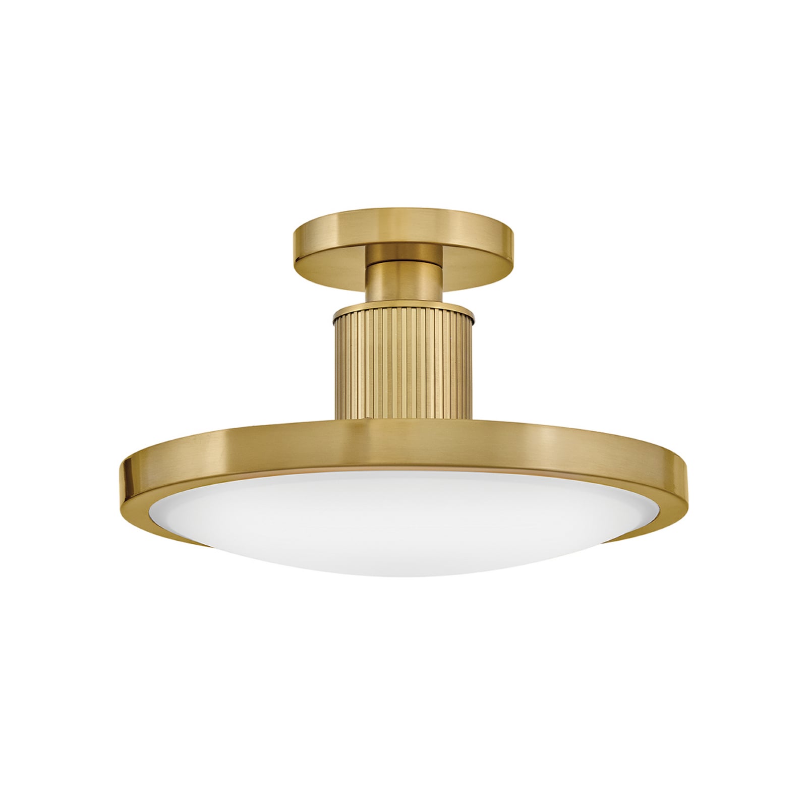 LED griestu lampa „Kieran“, misiņš, Ø 36 cm, metāls/stikls, CCT