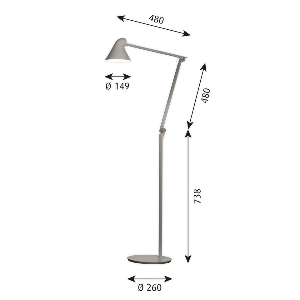 Louis Poulsen NJP Golvlampa Ljusgrå, grå från Louis Poulsen