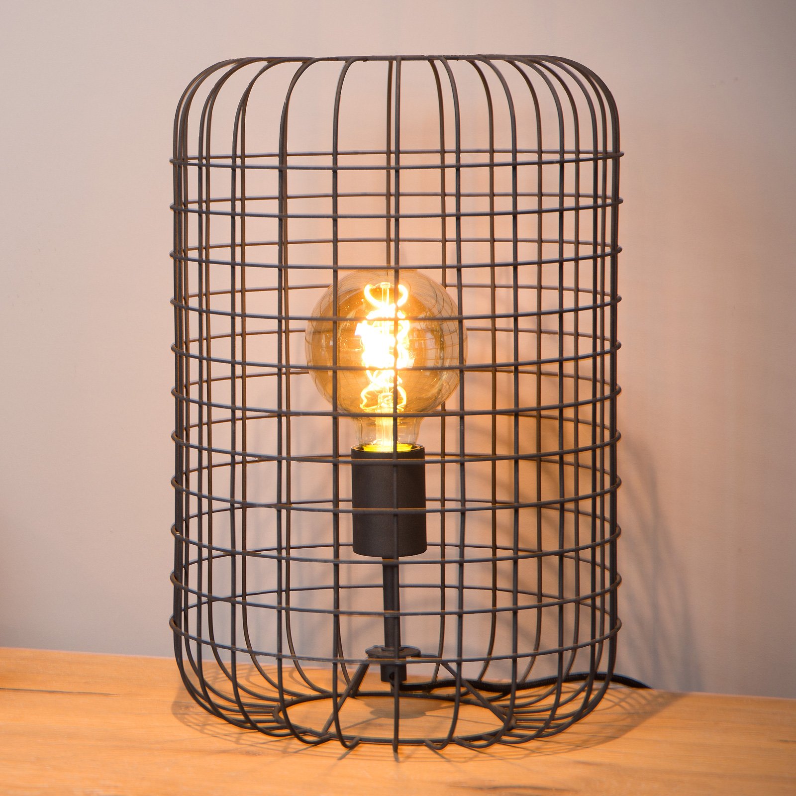 Lucide Esmee table lamp, black Ø 26 cm, for Living / Dining Room, metal, E27, 60 W, energy efficiency: A++, H: 40 cm
