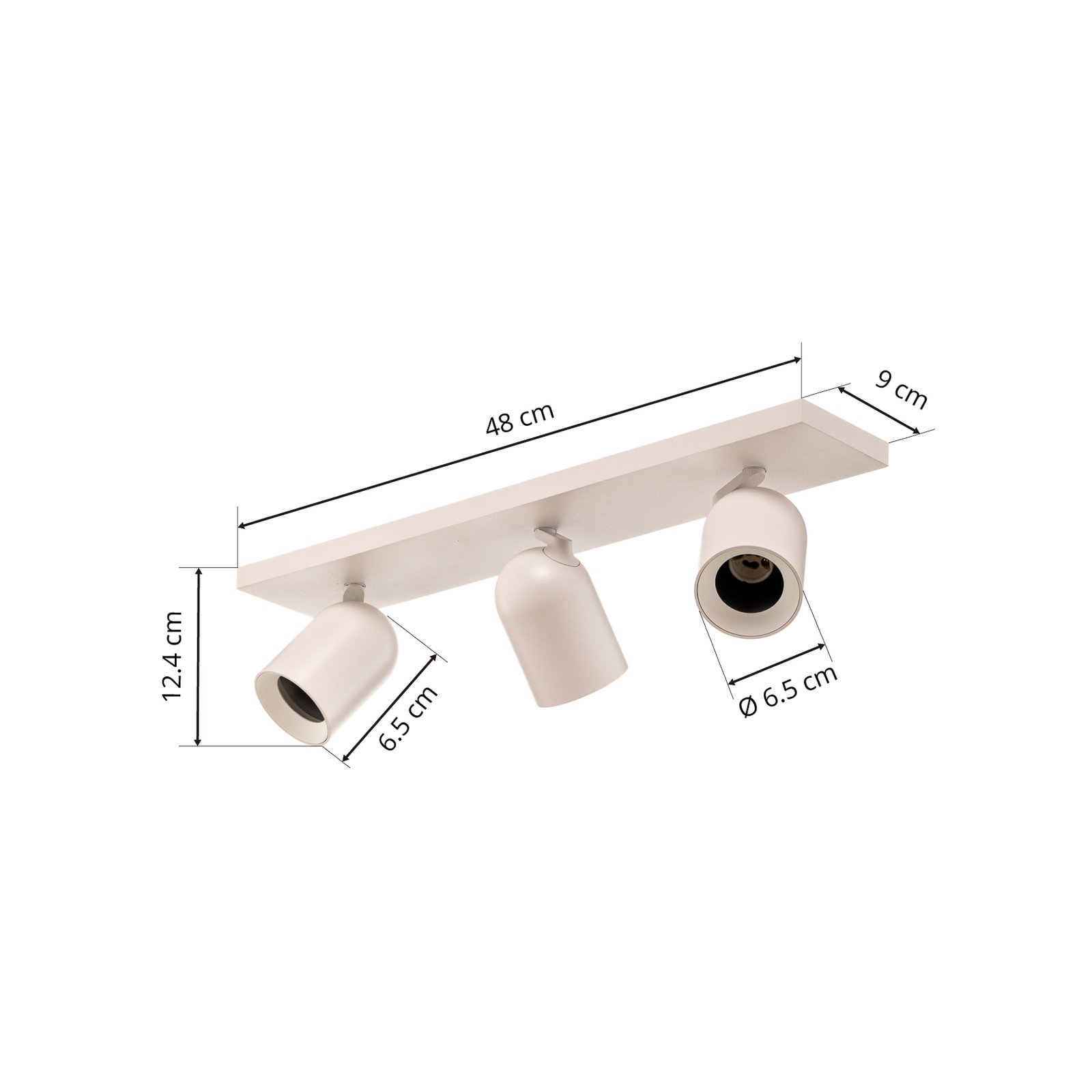 Arcchio Strahler Brinja, eckig, weiß, 3-flg., Alu, GU10