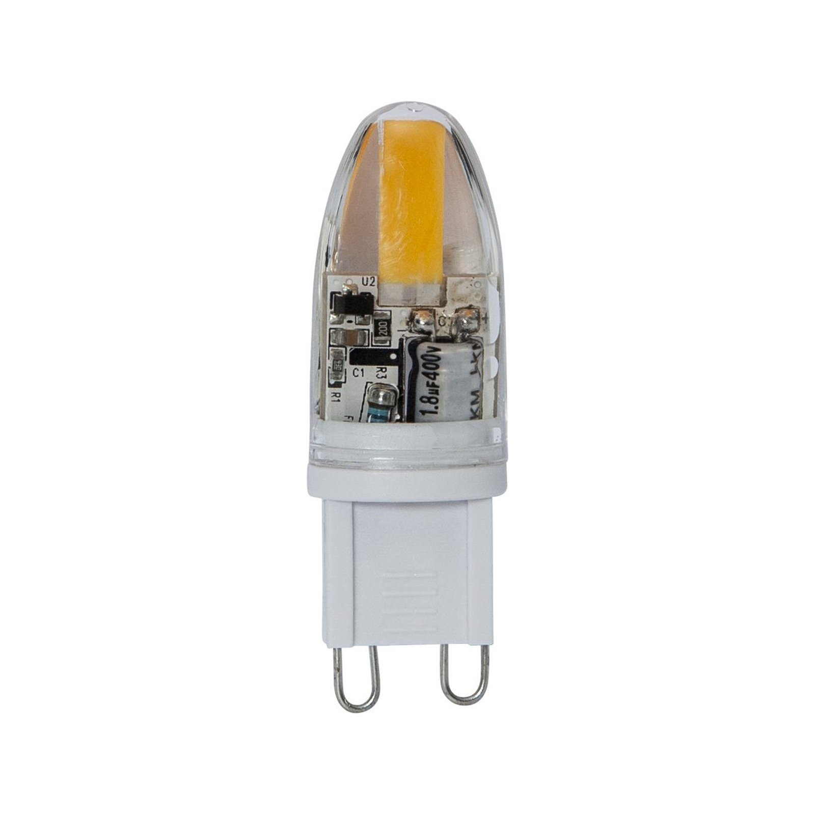 Lâmpada LED, pino, G9, 1,8 W, transparente, 2.800 K, regulável