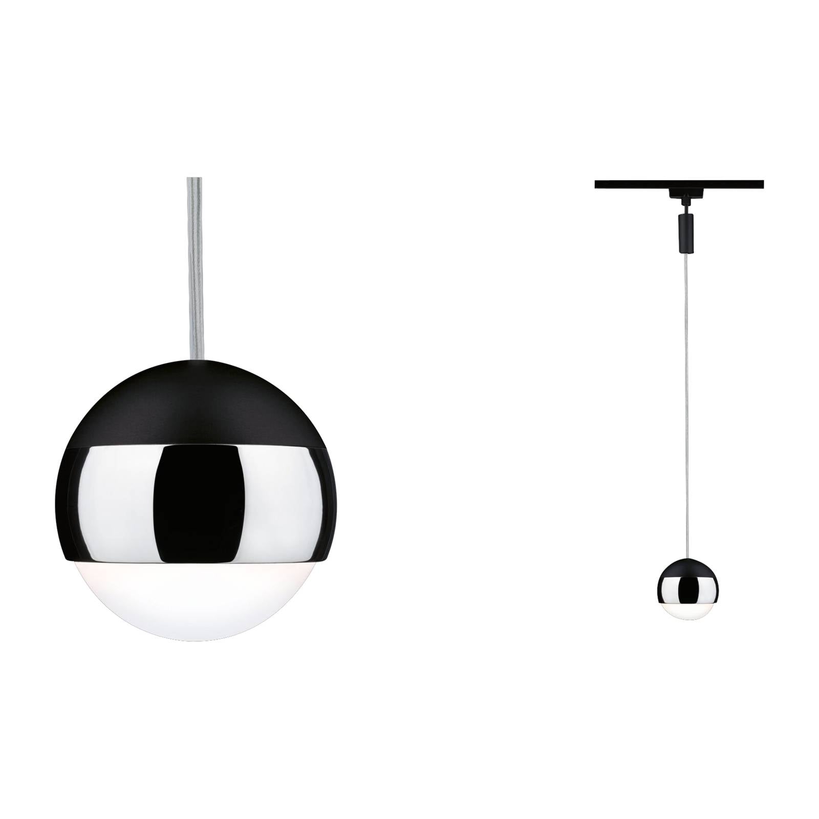 Paulmann URail Capsule II pendant 4,000K black - Kitchen - Tracking Light - dimmable - Modern - Silver