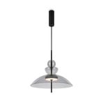 Maytoni LED pendant light Bangkok, Ø 40 cm, light grey, glass