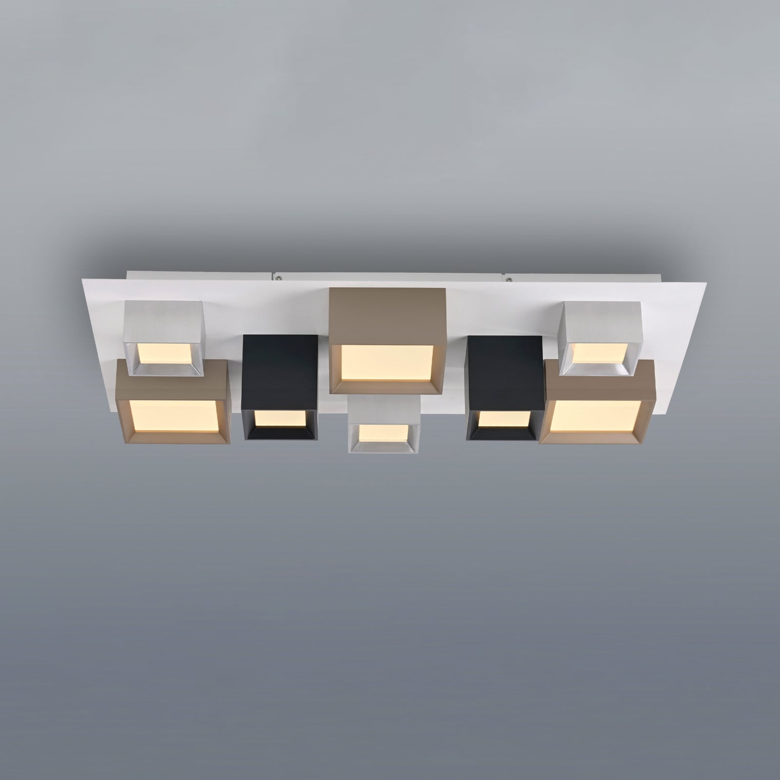 LED-stropna svetilka PURE Manhatten, večbarvna, 8-žarilna, CCT