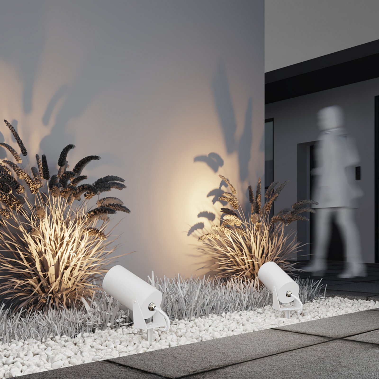 Maytoni LED-Erdspießstrahler Bern, λευκό, αλουμίνιο, IP65