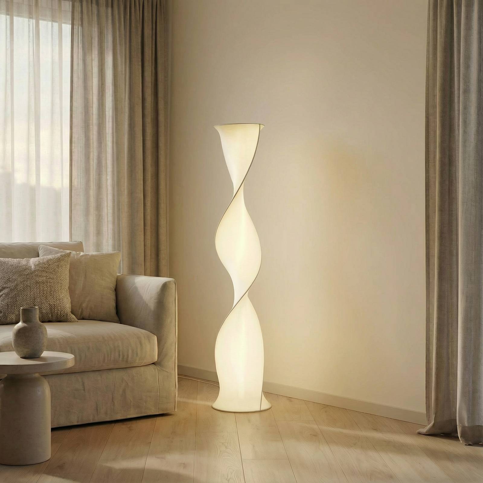 Lucande LED-Stehleuchte Novelle, weiß, CCT, Höhe 137 cm günstig online kaufen