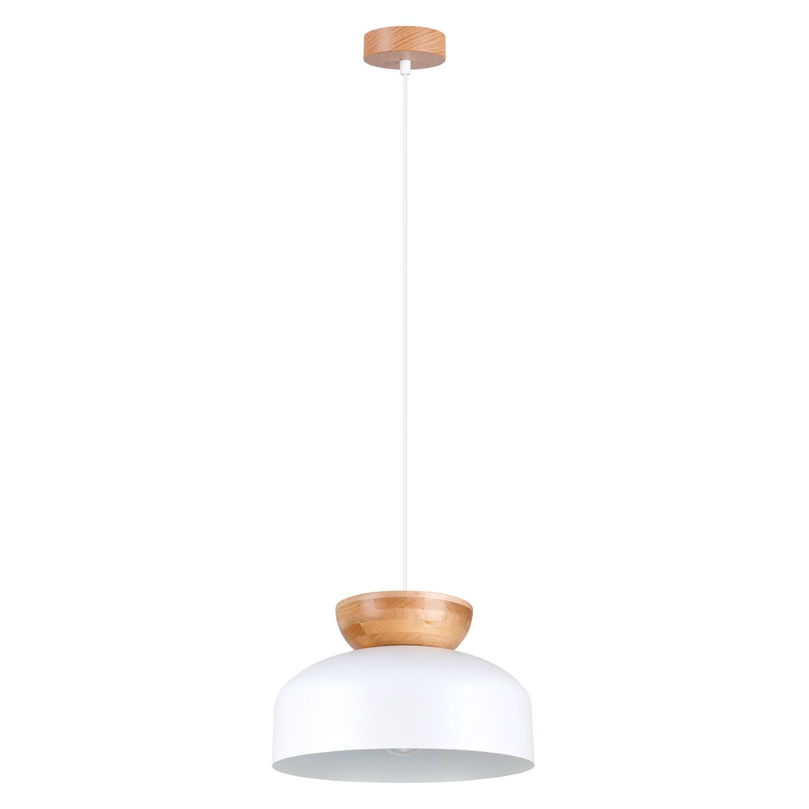 Lampa wisząca Marion, Ø 29,5 cm, drewno, stal