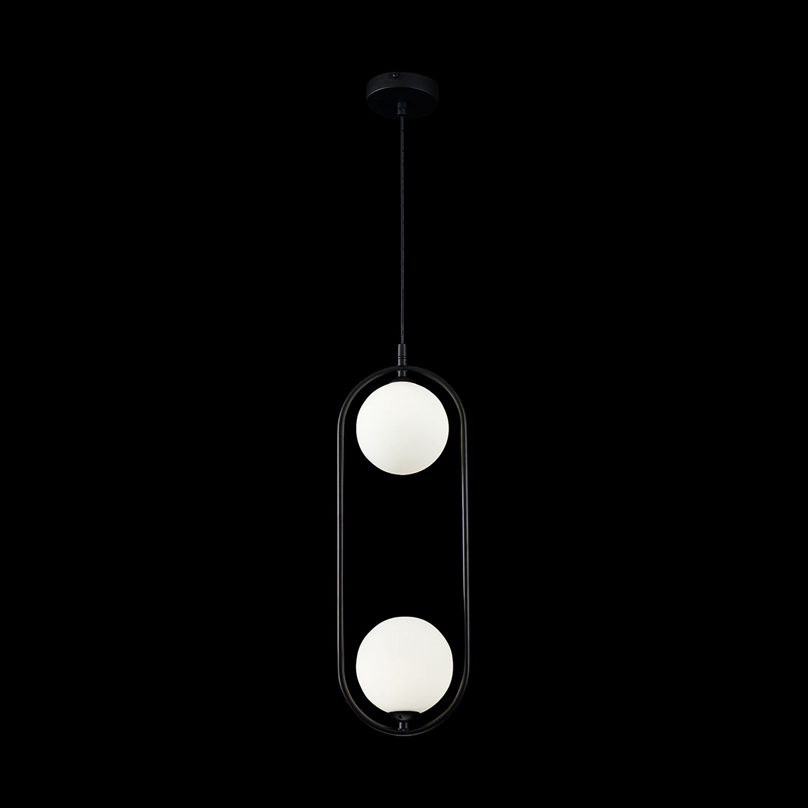 Maytoni Ring lampă suspendată 2 becuri negru/alb - Camera de zi / sufragerie - modern - negru alb - Metal
