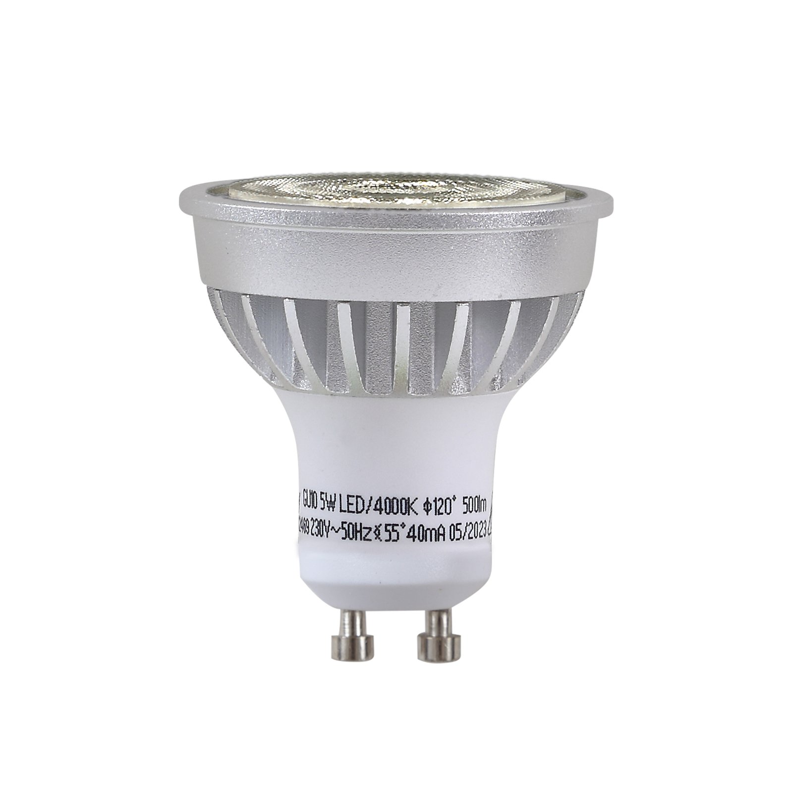 Lindby LED bulb, GU10, 5 W, opal, 4,000 K, 55°