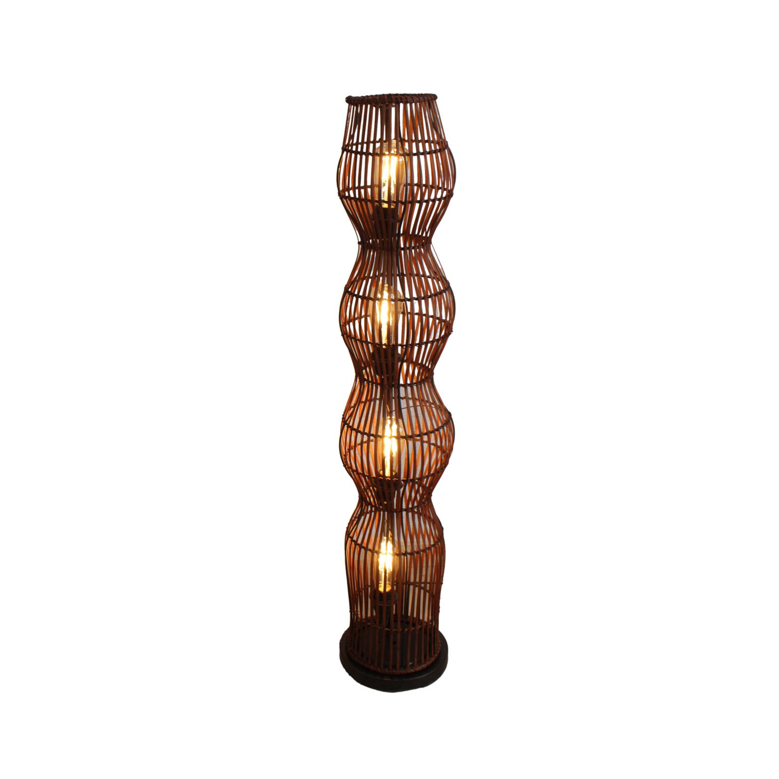 Bambusová stojacia lampa, hnedá