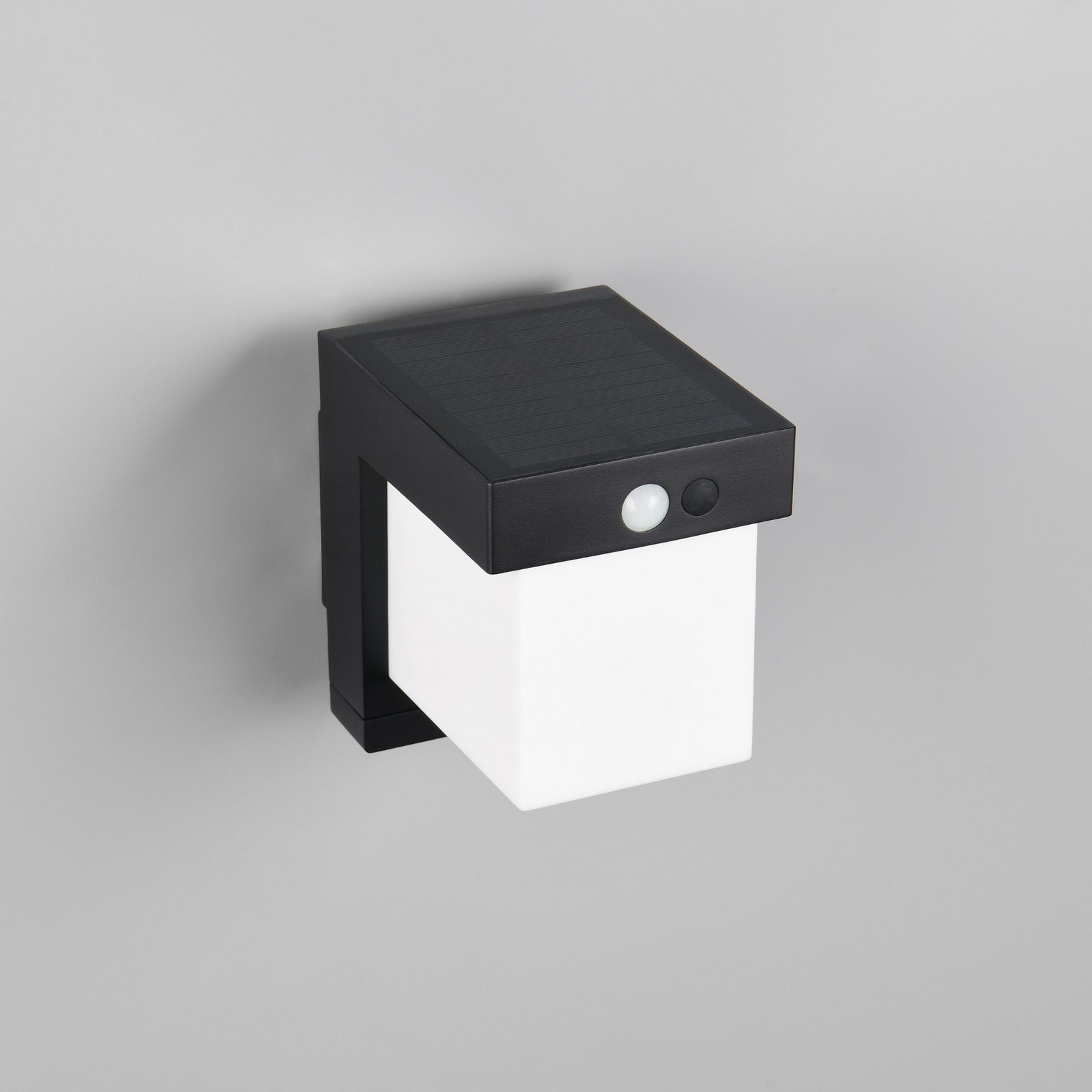 Colombo solar wall light, matt black, height 14 cm, sensor