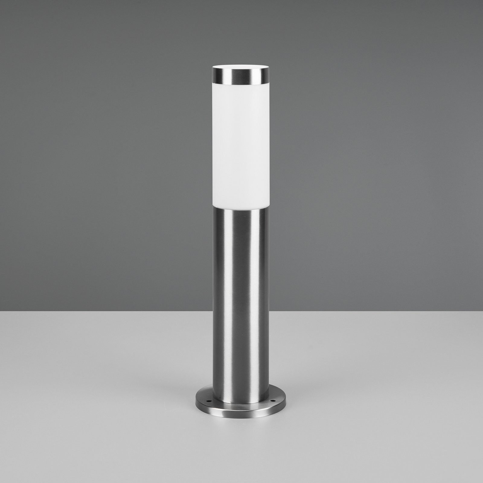 Sokkellampe Trioto, nikkelfarvet, højde 45 cm, stål