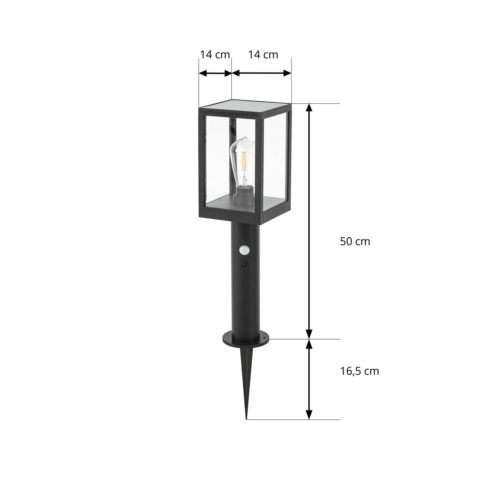 Relto LED-Solar-Wegeleuchte, Sensor, Erdspieß, 50cm - Lindby