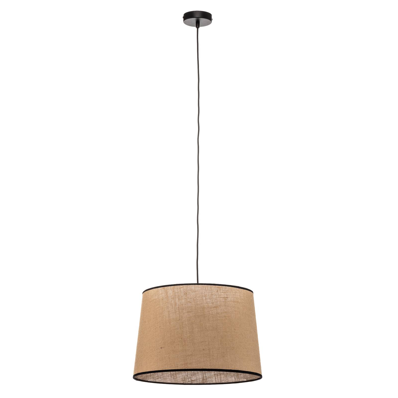 Suspension Jute&black brun nature Ø40cm 1 lampe