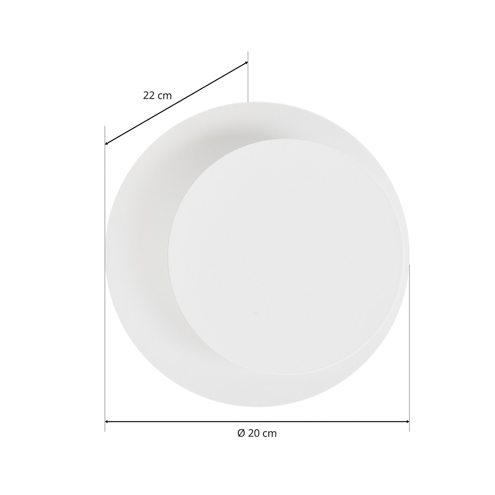 Circle væglampe i rund form, hvid