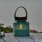 Solární lampa Aston Jar, výška 16 cm, zelená/hnědá, IP44