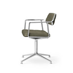 Vipp453 Swivel irodai szék, olíva, bőr/alumínium – Vipp