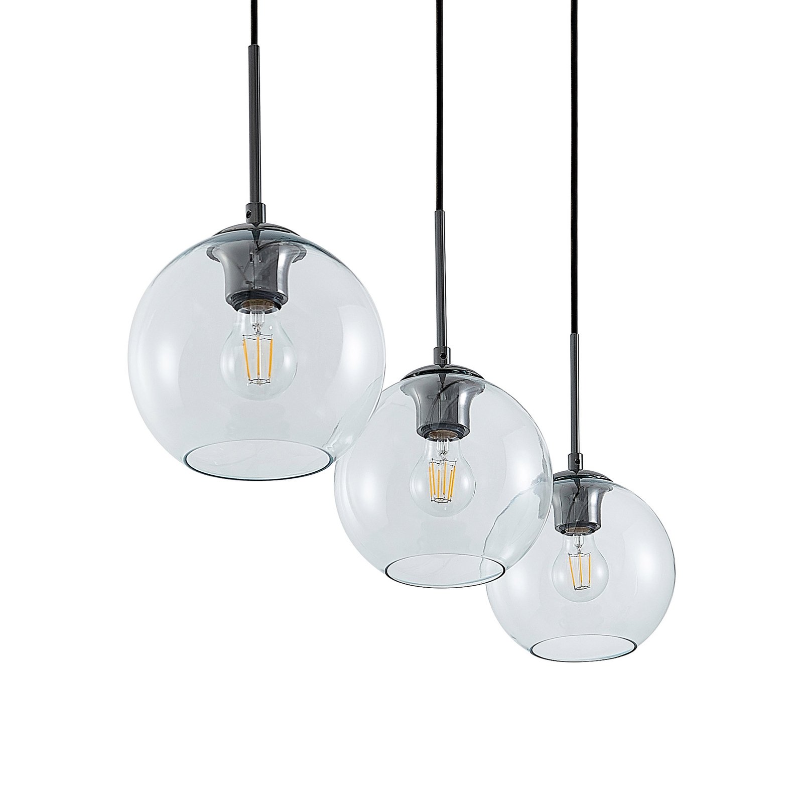 Firano 3 Pendelleuchte Clear/Metal - Lindby