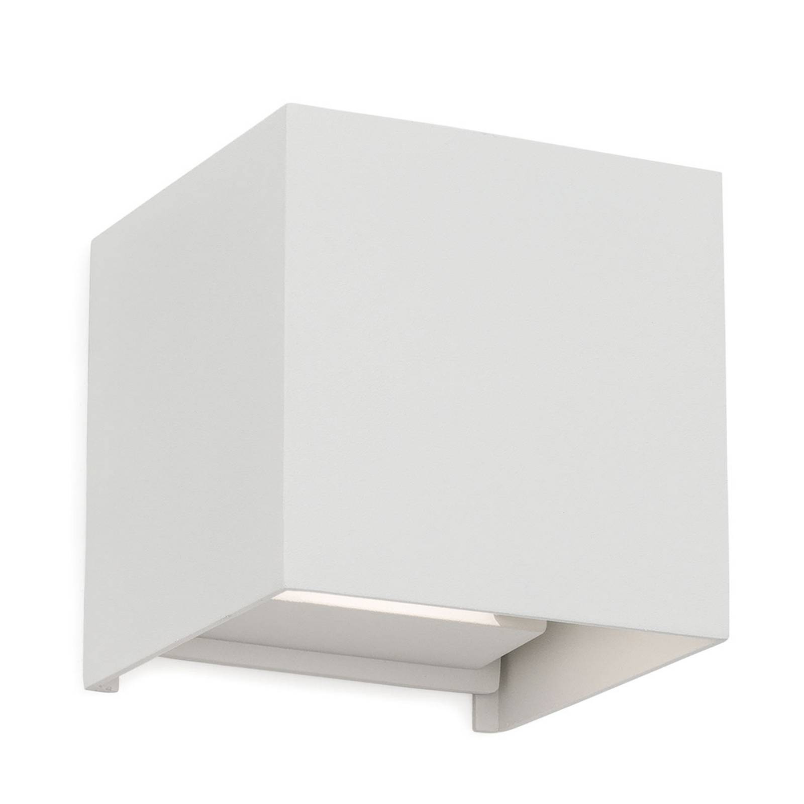 ORION Würfelförmige LED-Außenwandleuchte Cube in Weiß