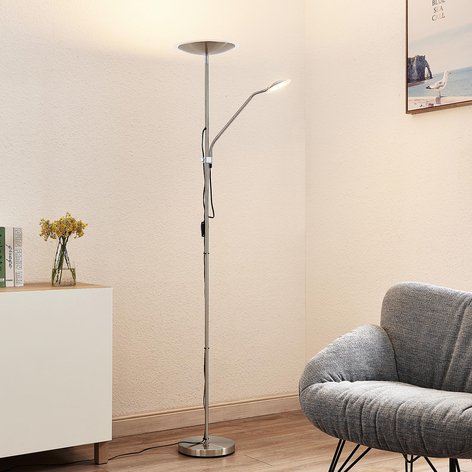 Lindby Heliani LED-Stehleuchte, 2-flammig, chrom