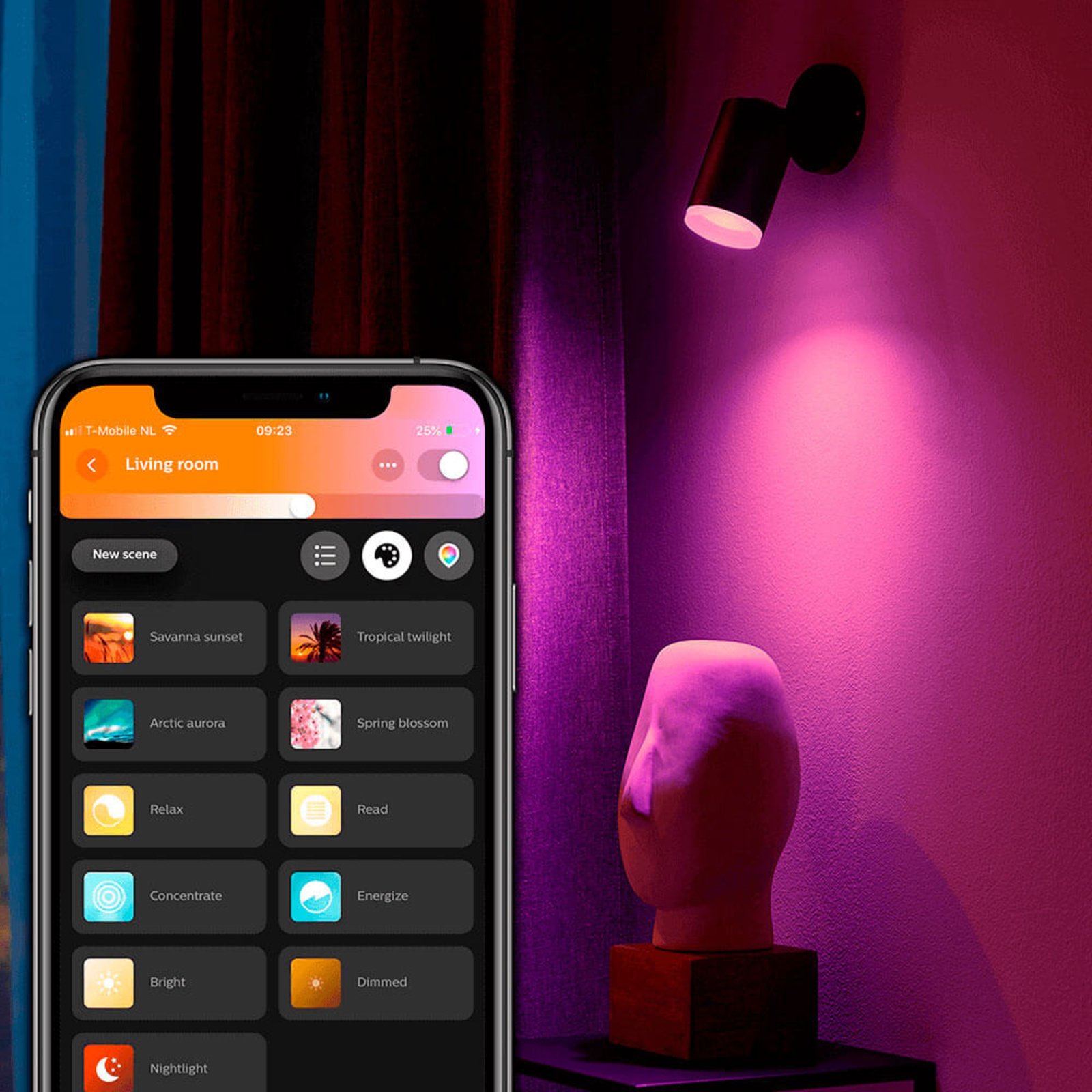 Fugato Singur Spot Plafonieră Bluetooth White/Color Amb. Black - Philips Hue