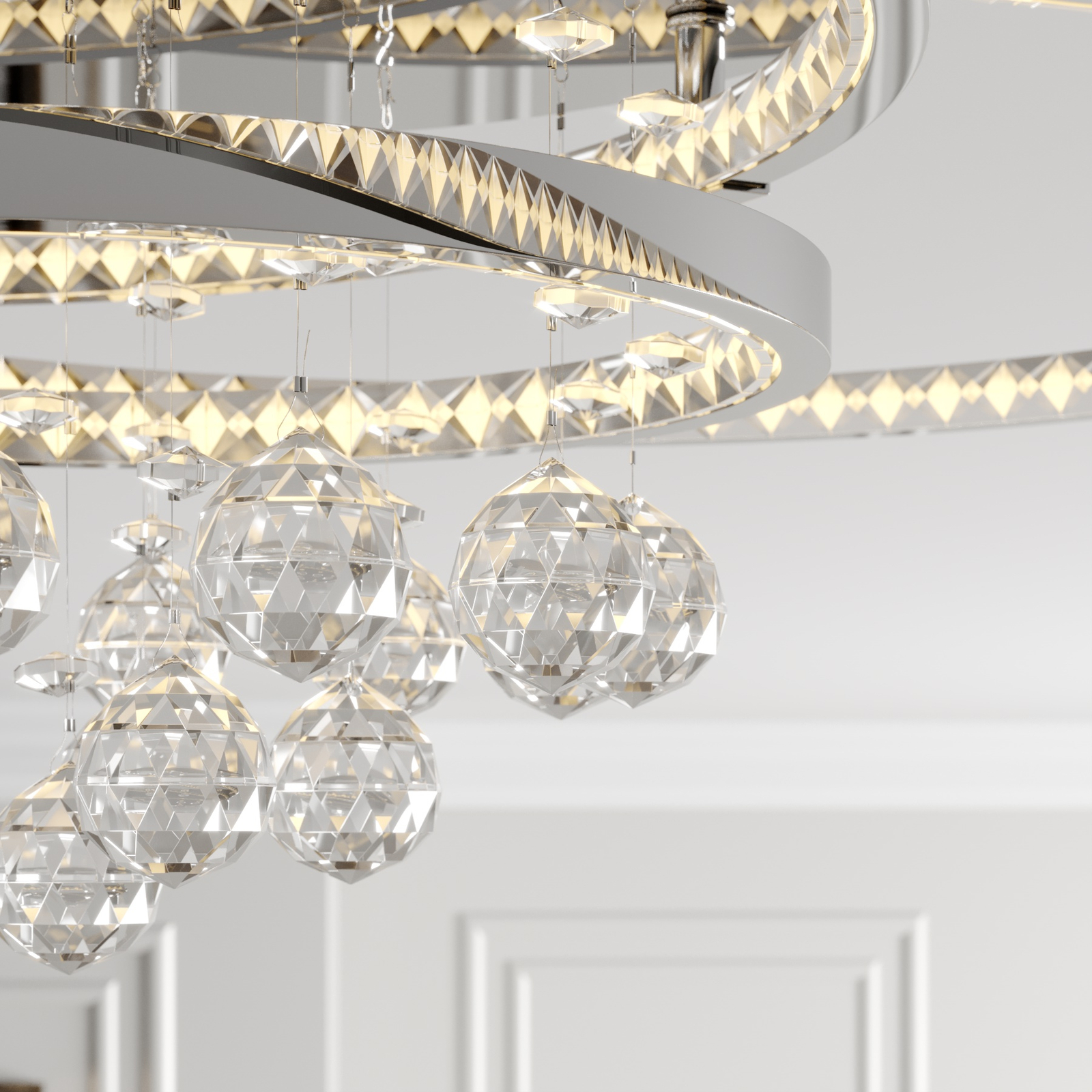 Lucande Keely LED-Deckenleuchte Kristall