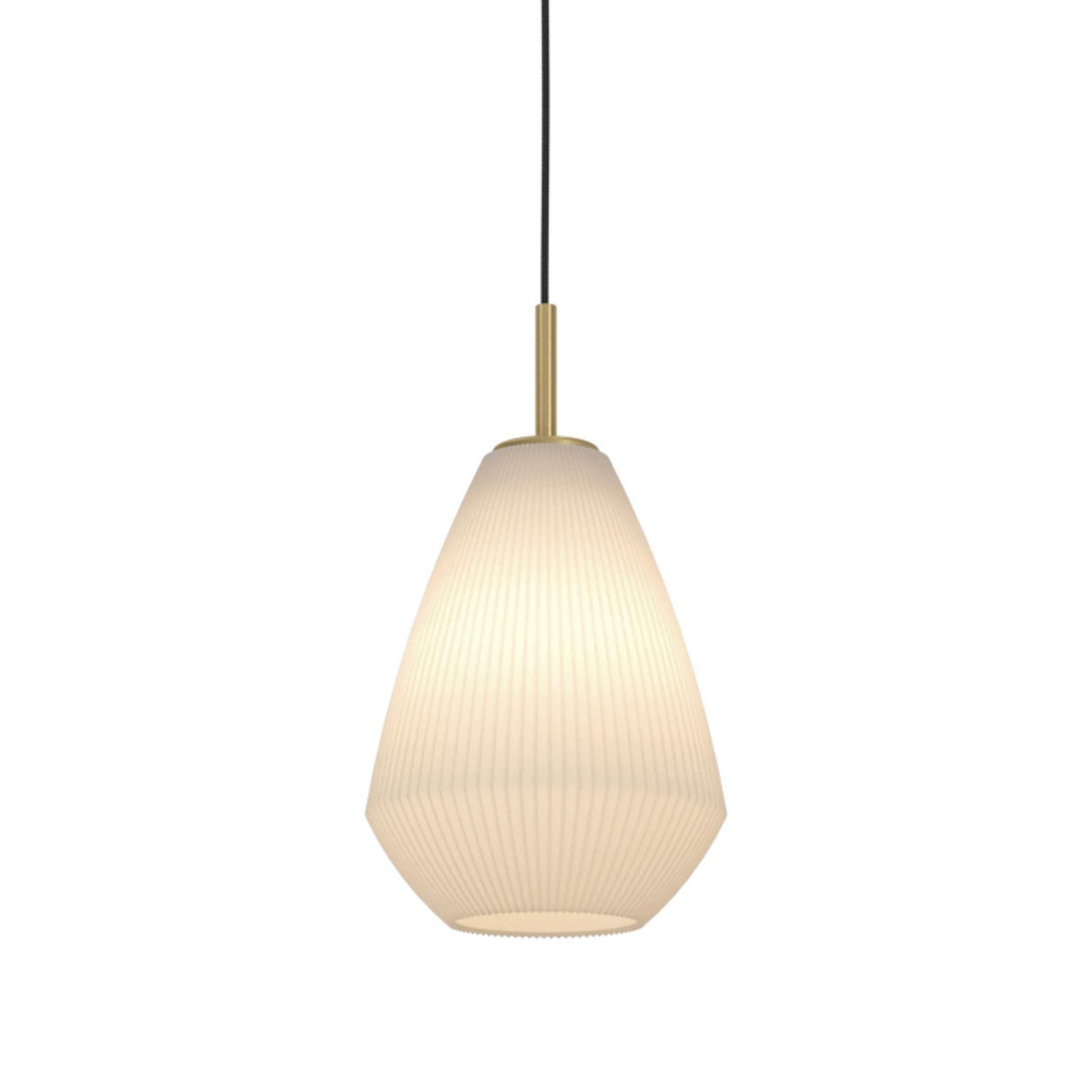 Závěsná lampa Caprarola, Ø 20 cm, písková barva, sklo/kov