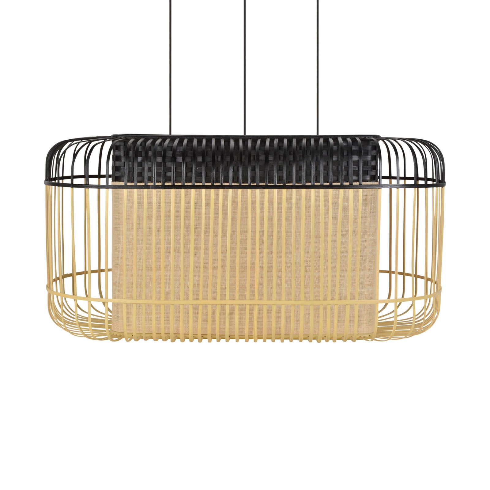 Forestier Bamboo oval Pendelleuchte aus Bambus