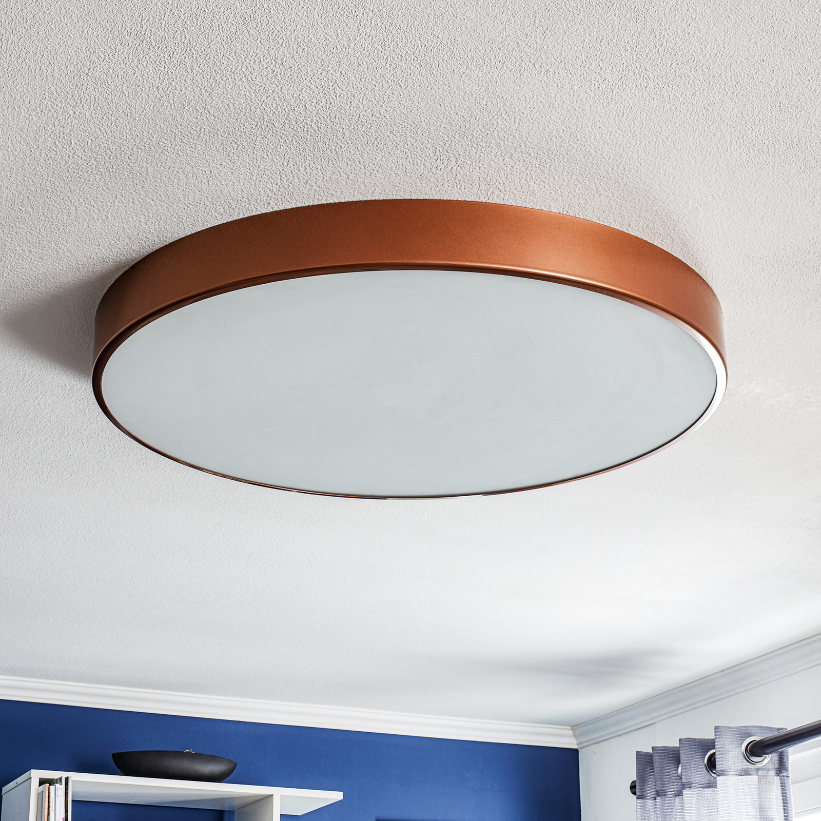 Cleo 800 ceiling light, sensor, Ø 78 cm copper