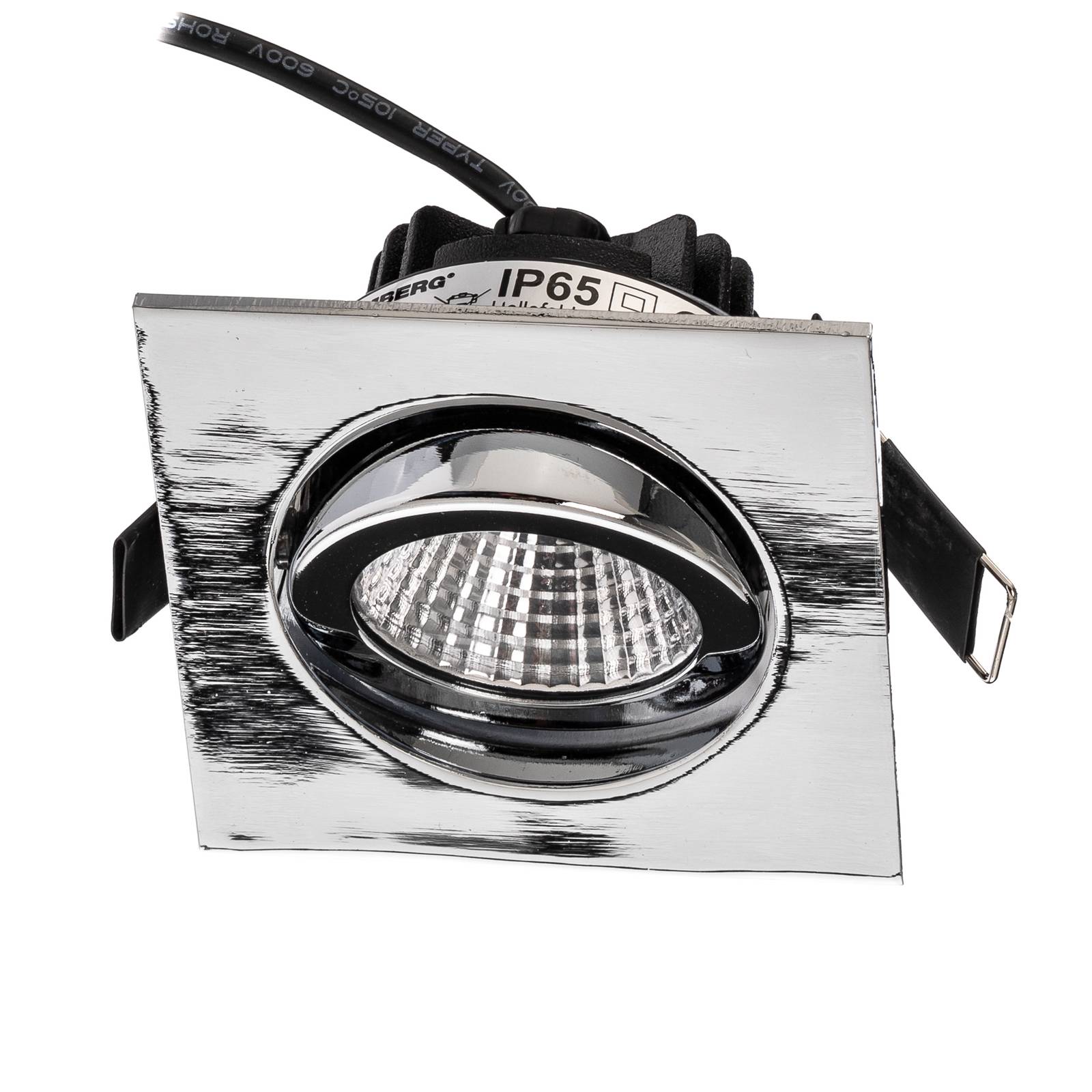 BRUMBERG Einbaustrahler IP65 eckig schaltbar chrom