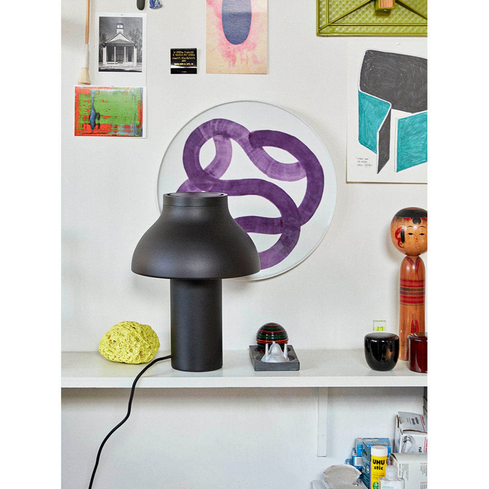 PC Table Lamp L Soft Black/Alu - HAY