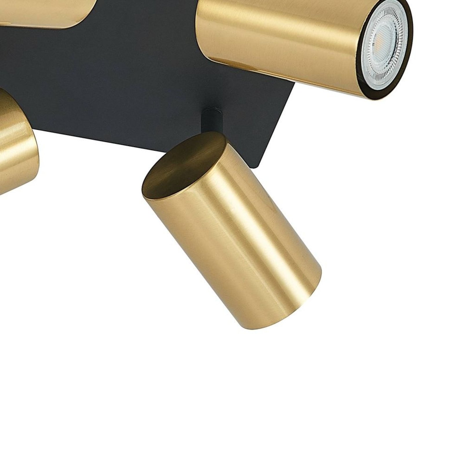 Raisan 4 Square Plafonieră Black/Brass - Lindby