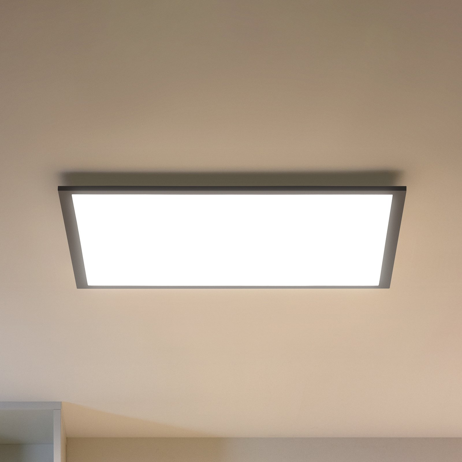 WiZ LED ceiling light panel, black, 60x60 cm