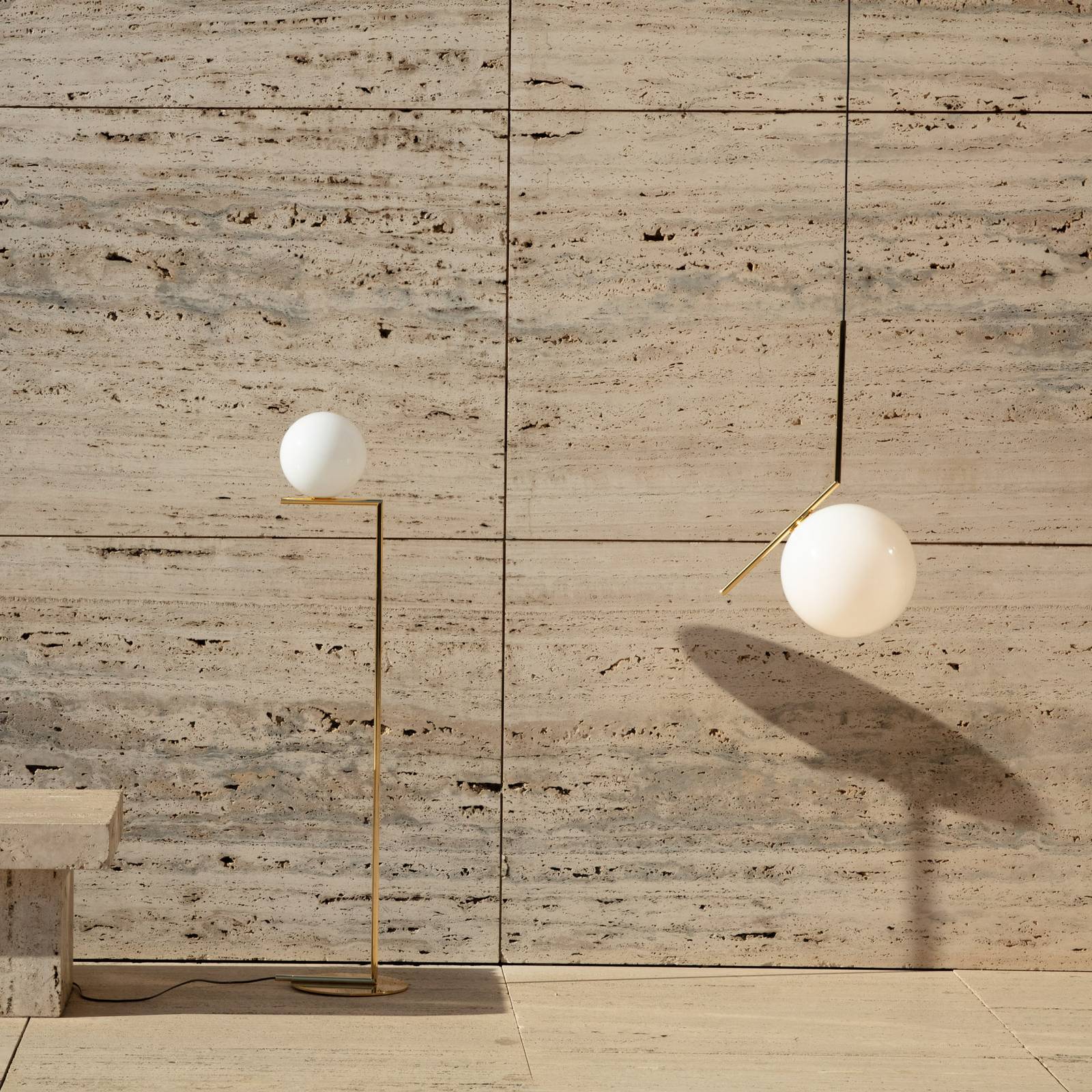 Lampa wisząca FLOS IC S3, kolor mosiądz, szkło