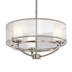 Lampadario Saldana 3 luci stagno/organza