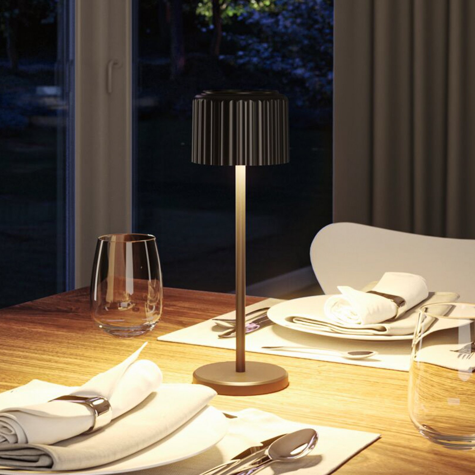 Else Solar LED-batteridrevet bordlampe, sort, IP44 - Paulmann