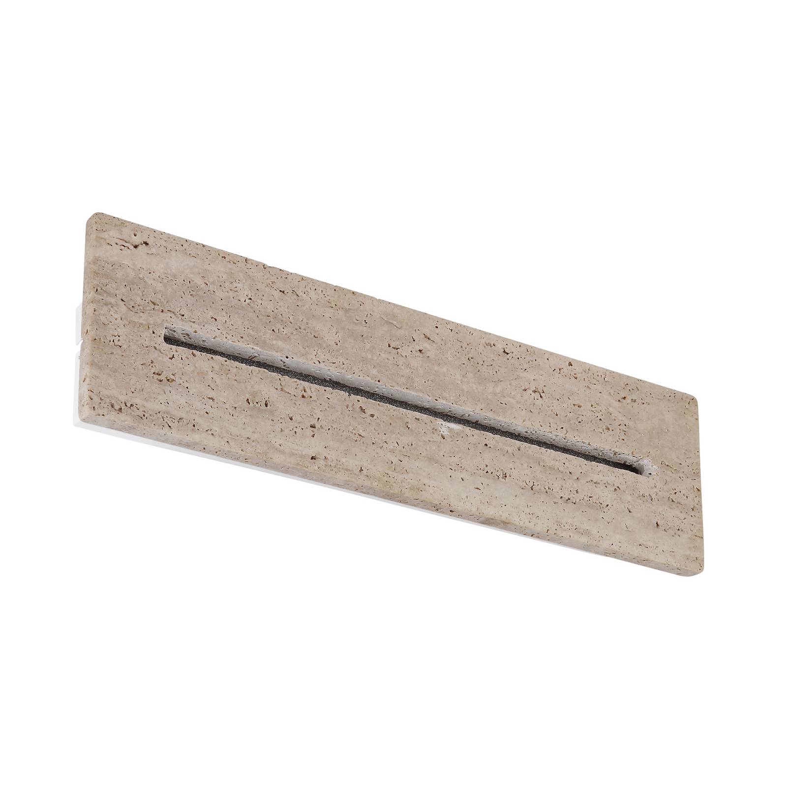 LED-Wandleuchte Rojas, beige/weiß, Travertin, 40 cm breit