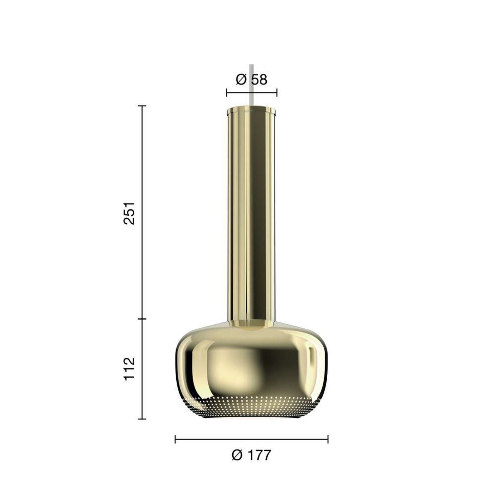 VL56 Candeeiro Suspenso Polished Brass - Louis Poulsen