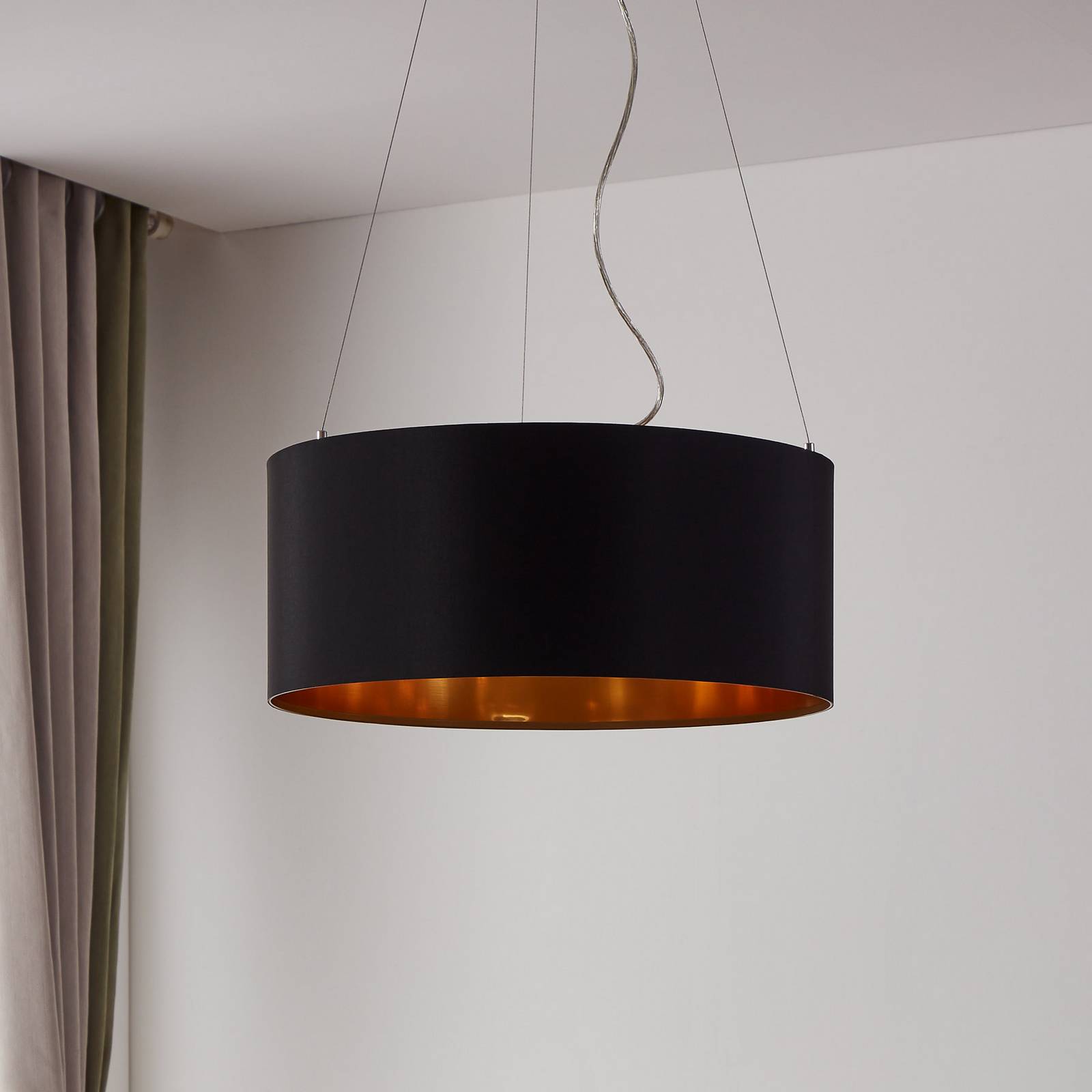 EGLO Lecio - suspension textile noire-dorée