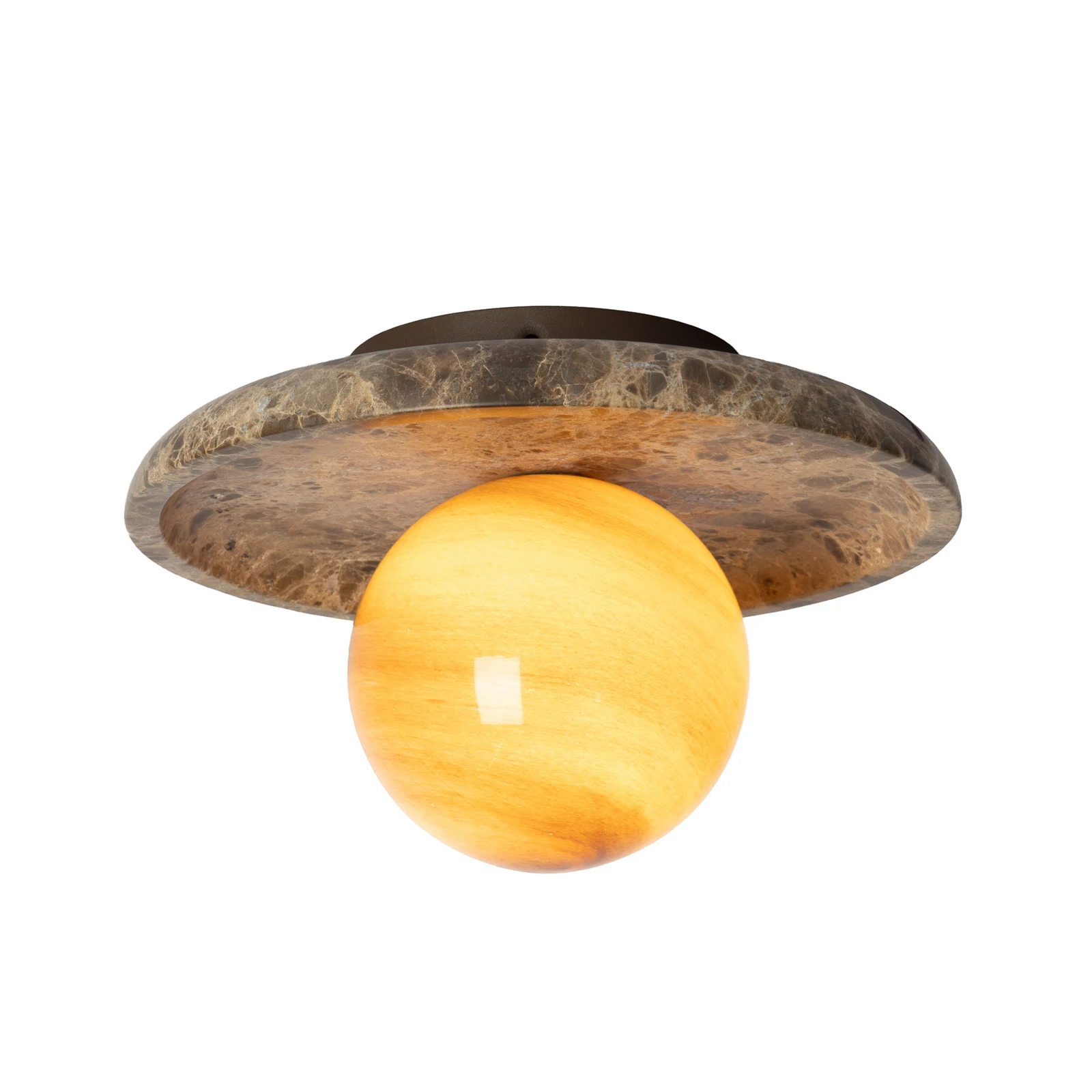 IT'S ABOUT ROMI Plafondlamp Tivoli, bruin, Ø 25 cm, marmer
