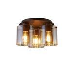 Sweden ceiling light, 3-bulb, mocha/amber, steel, glass, E27