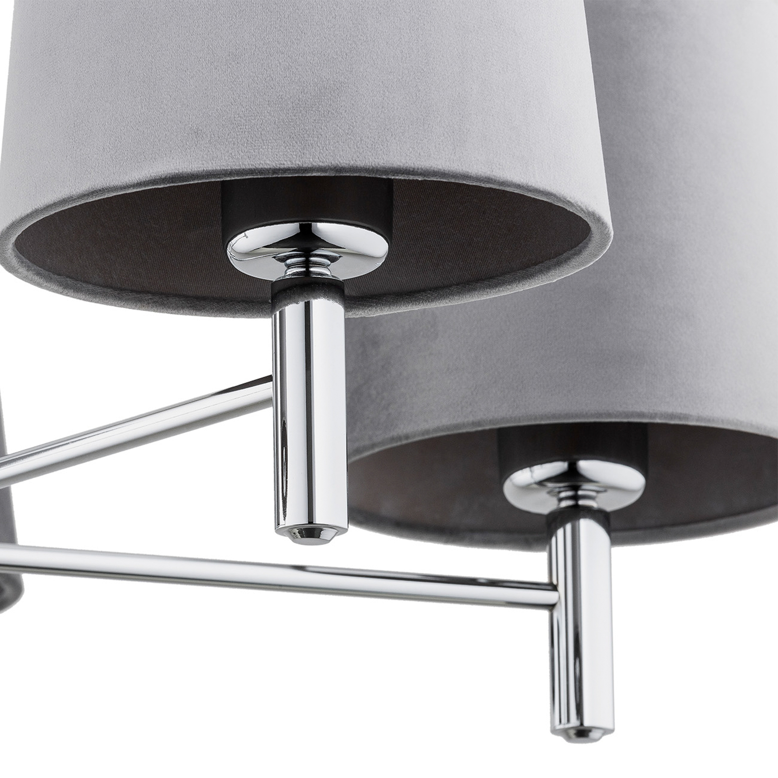 Hanglamp Bono, 5-lamps, chroom/grijs
