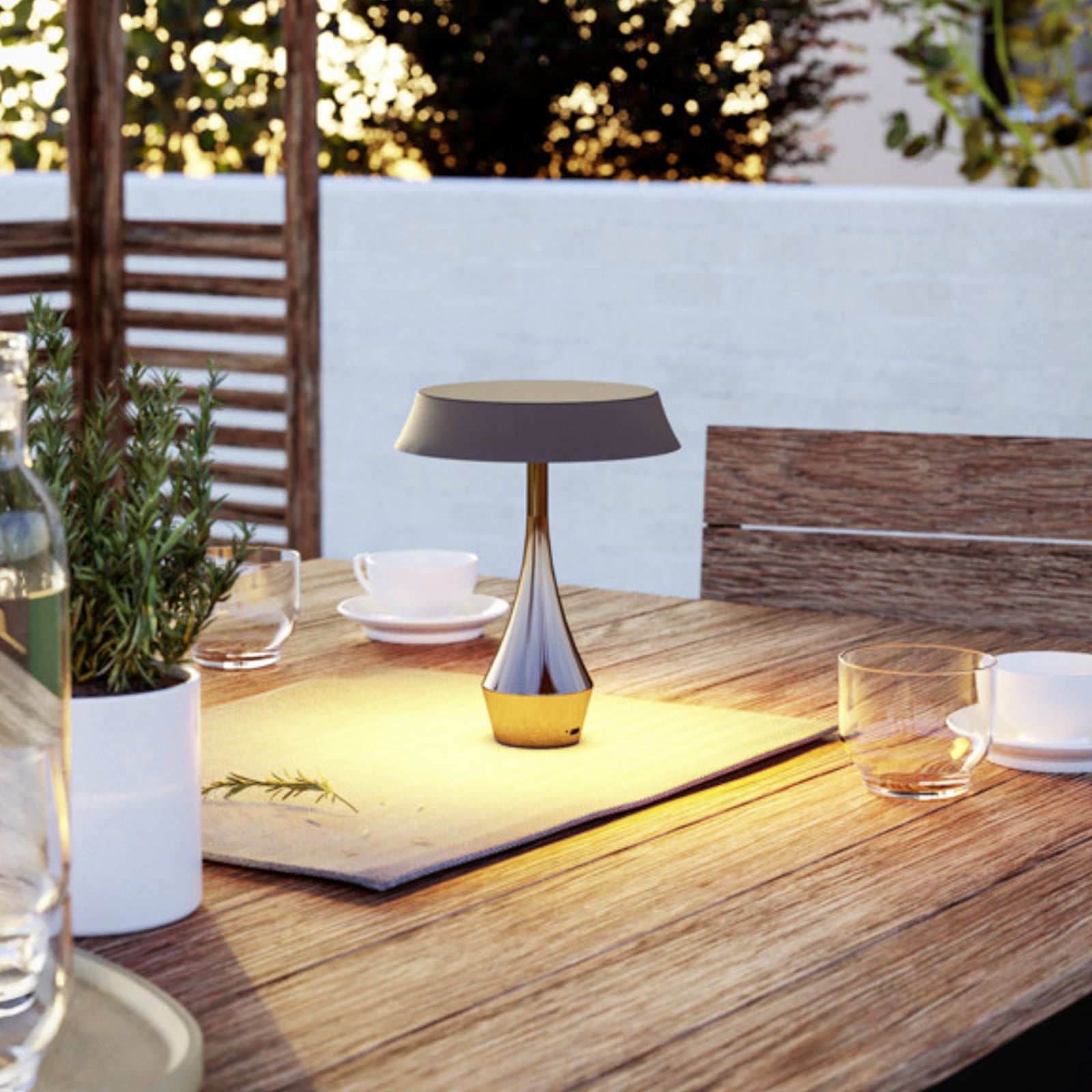 Lámpara de mesa recargable LED EGLO TURCIO, color bronce, altura 20 cm, IP44, Lámpara de mesa recargable LED EGLO TURCIO, color bronce, altura 20 cm, IP44,