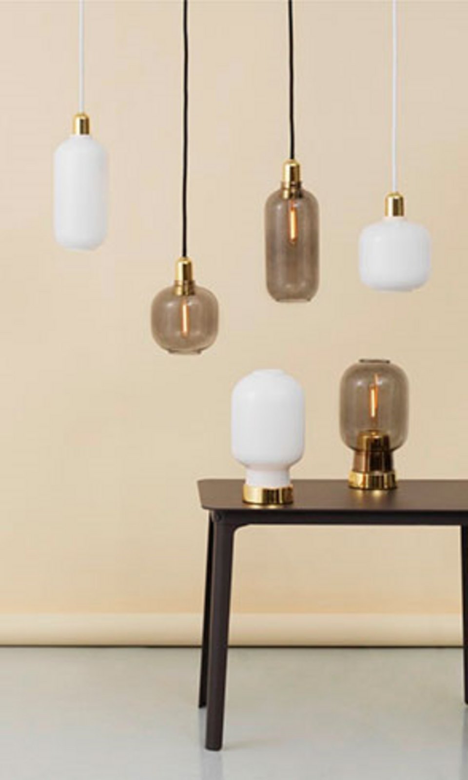 Amp Pendant Large Smoke/Brass - Normann Copenhagen