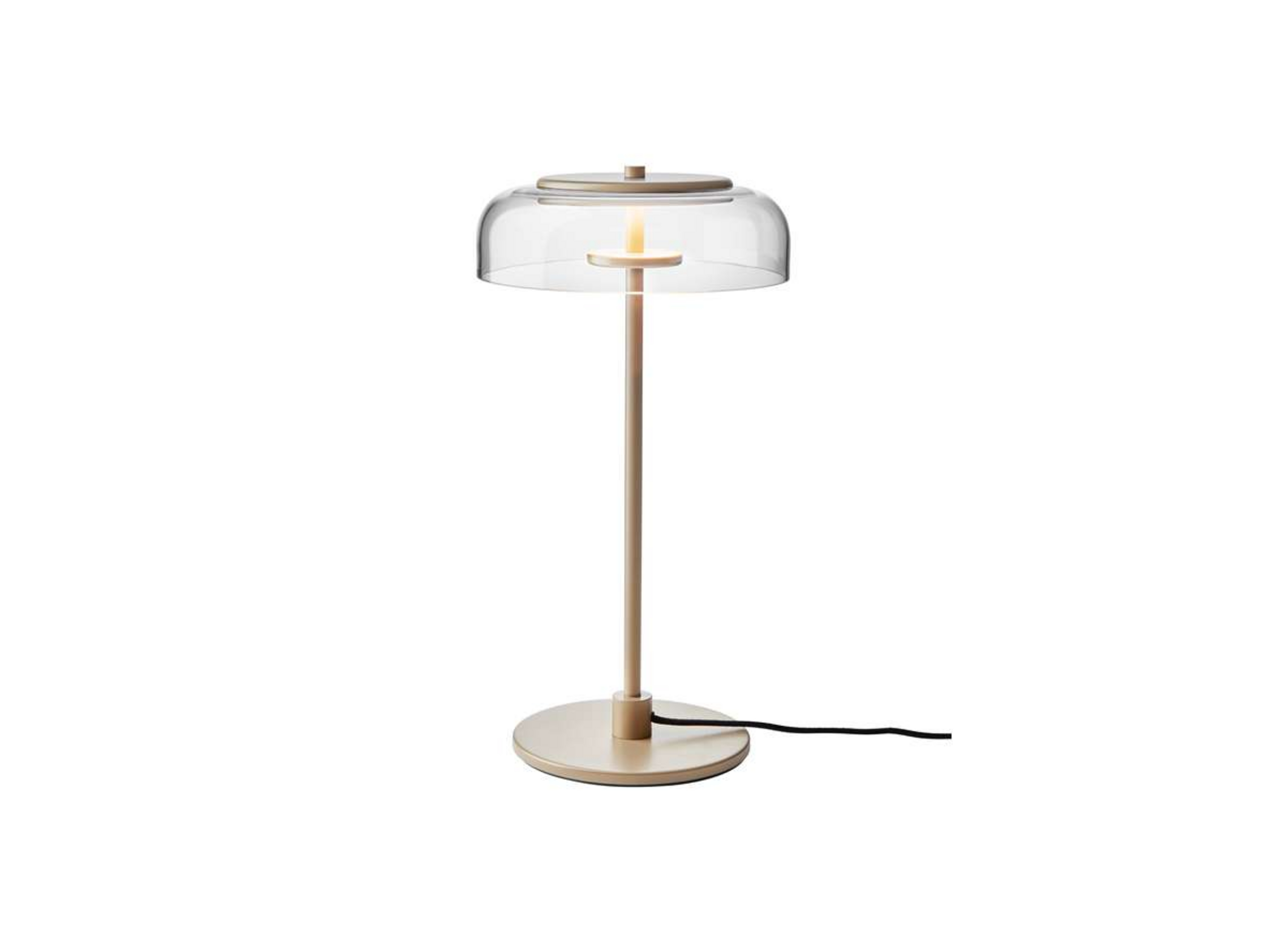 Nuura LED-Tischleuchte Blossi, Höhe 43 cm, goldfarben/klar