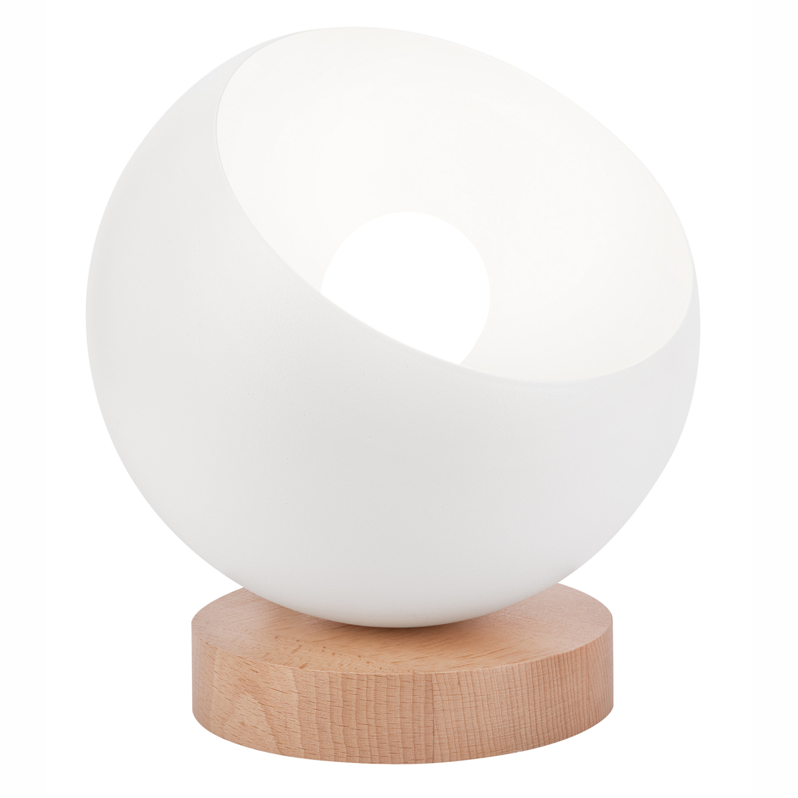 Envostar Arvid lámpara de mesa base de madera pantalla blanca