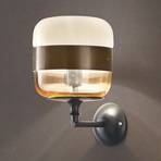 Designerska lampa ścienna Futura ze szkła, brązowa