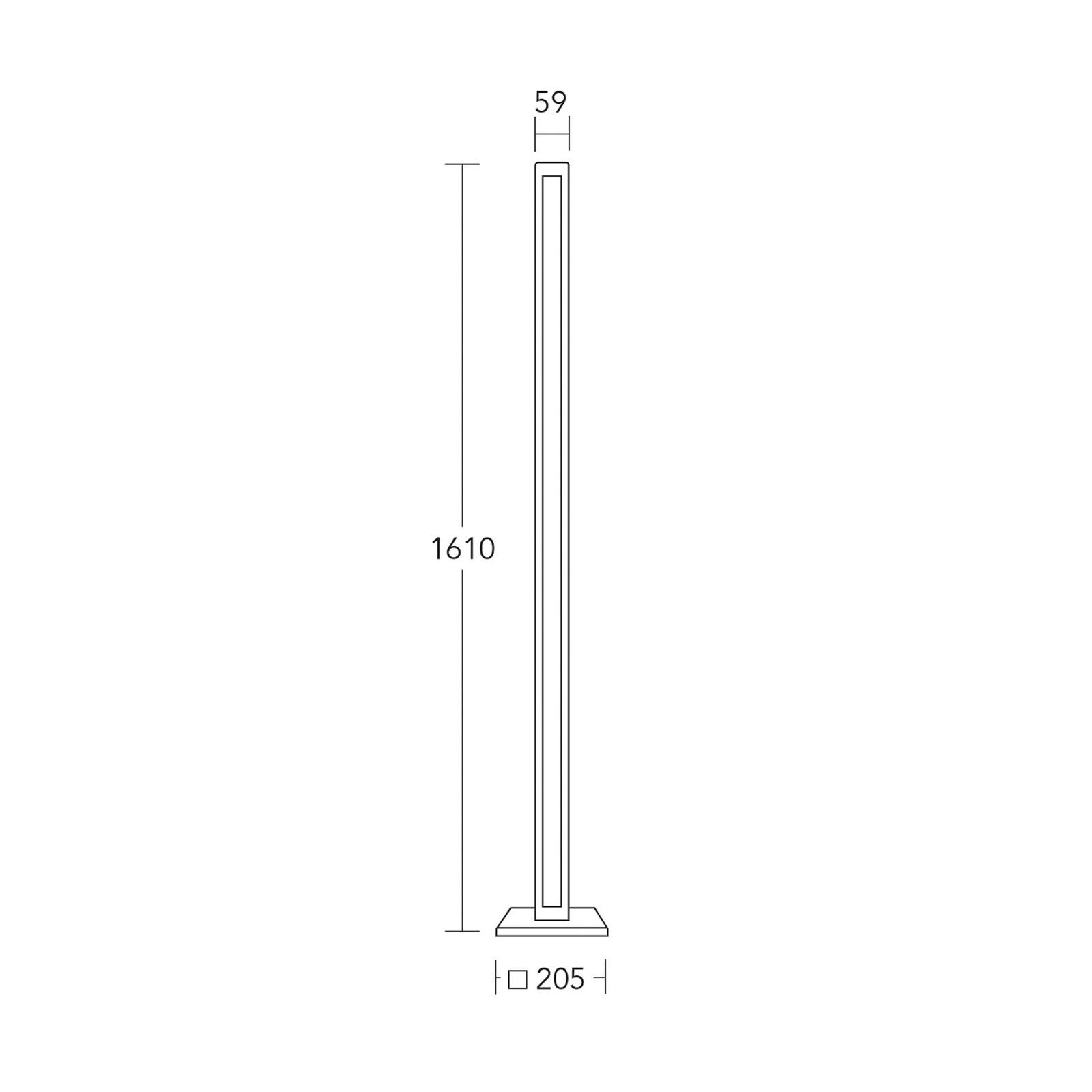 HerzBlut Lampe sur pied LED Karl G, bois/granit, intensité variable