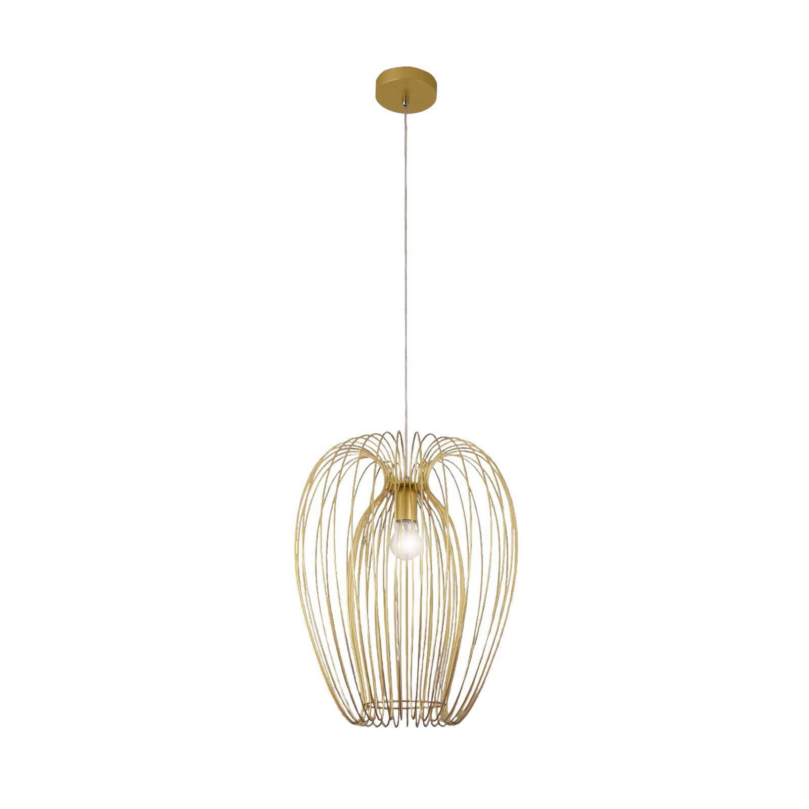 Hängeleuchte Camp, Ø 40 cm, gold, Drahtkorb
